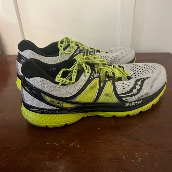 Saucony Triumph ISO 3 Men's US Size 10.5 White/Black/Green excellent condition - Picture 8 of 10